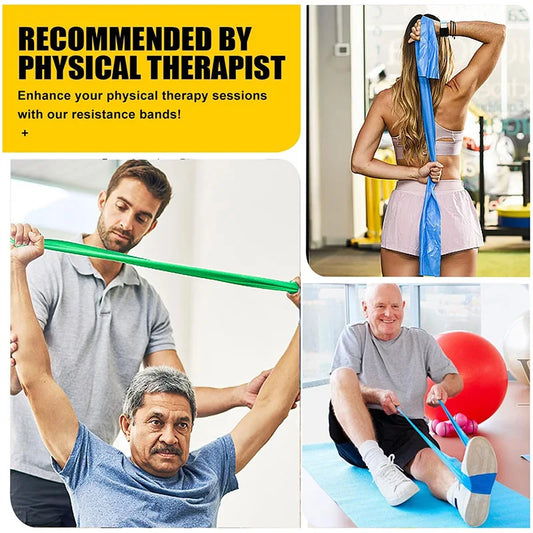 Exercise Resistance Bands Set With 4 Resistance Levels TPE Elastic Band For Fitness Workout Rehab Strength Training Yoga Pilates