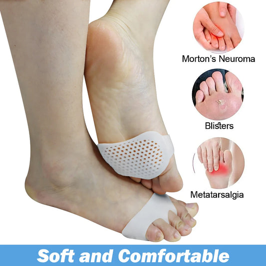Pexmen 2/4Pcs Metatarsal Pads Ball of Foot Cushions Gel Forefoot Pad for Metatarsalgia Pain Relief Mortons Neuroma and Blisters