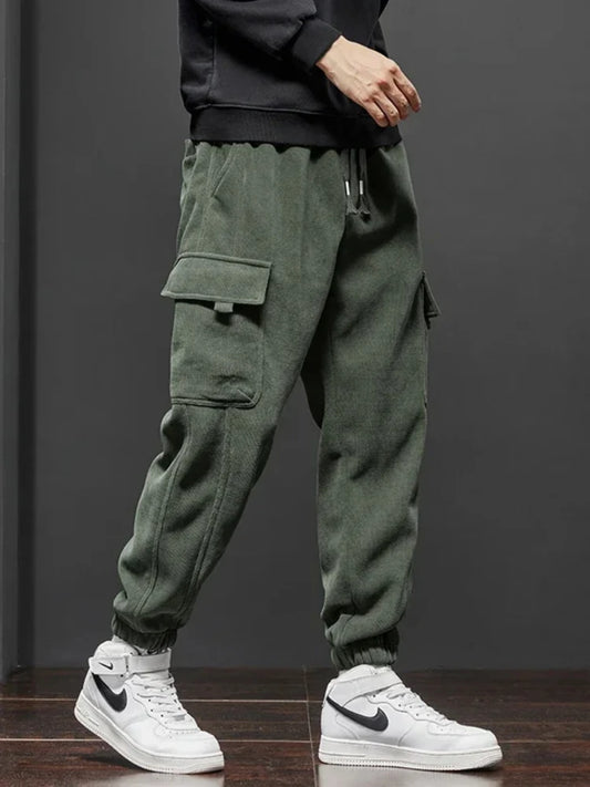 Pantalones casuales de hombre de primavera y otoño de nuevo estilo con cintura elástica, elásticos, rectos, con cordón, harem, para trotar, deportivos, largos, para hombre