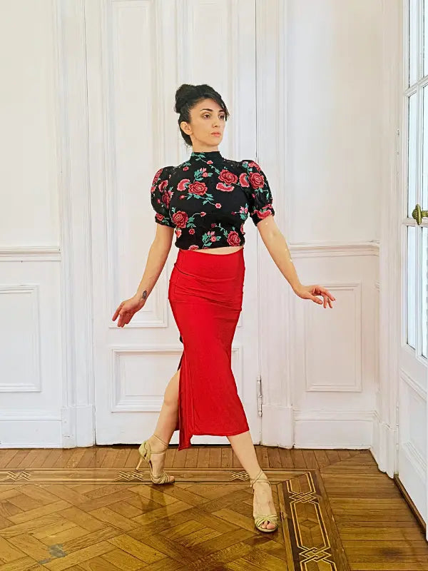 Conjunto estampado – Top Americano y Falda Smoking