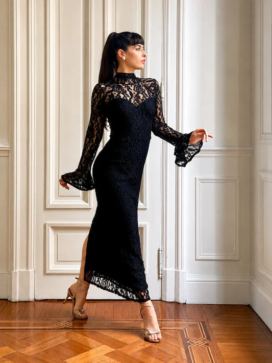 Vestido Lucila de encaje negro