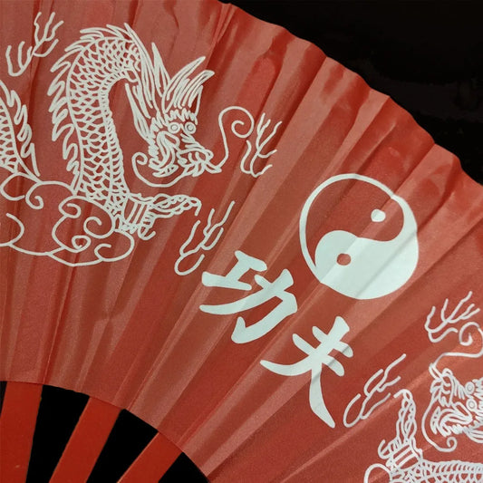 Chinese Japanese Kung Fu Dragon plastic folding Fan Large Hand