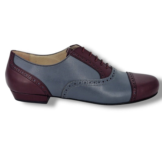 Arrabal Grey and Bordeaux combination Calf Leather