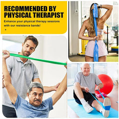 Exercise Resistance Bands Set With 4 Resistance Levels TPE Elastic Band For Fitness Workout Rehab Strength Training Yoga Pilates
