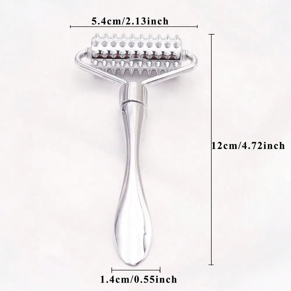 Stainless Steel Facial Massage Roller Deep Tissue Massage Tool for Face, Acupressure Massager Body for Hand, Foot, Neck SPA Care