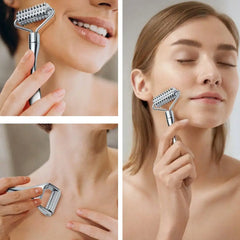 Stainless Steel Facial Massage Roller Deep Tissue Massage Tool for Face, Acupressure Massager Body for Hand, Foot, Neck SPA Care