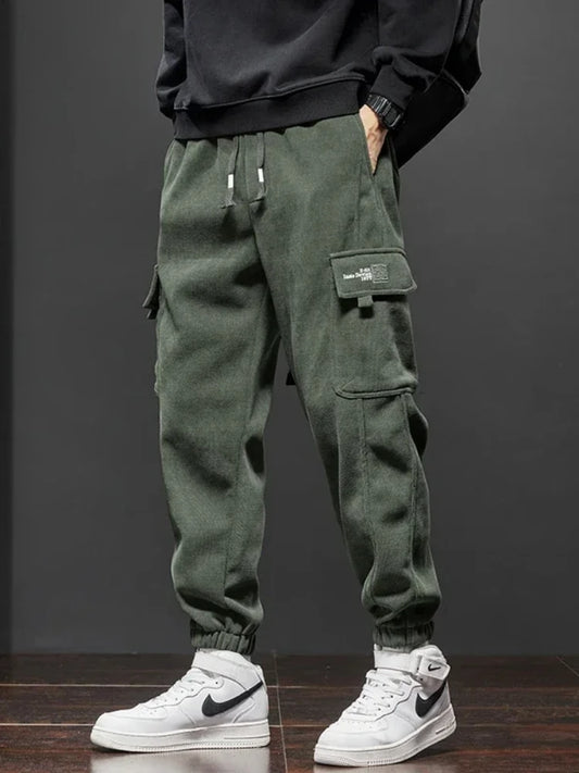 Pantalones casuales de hombre de primavera y otoño de nuevo estilo con cintura elástica, elásticos, rectos, con cordón, harem, para trotar, deportivos, largos, para hombre