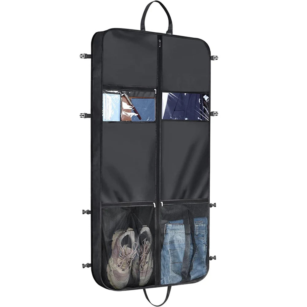 50" Garment Bag for Travel Foldable Suit Bag with Multiple Pockets Carry On Garment Durable Suitcase Garment Cover for Business