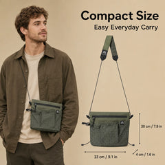 Lightweight Crossbody Bag Waterproof X Pac Nylon Ripstop Small Shoulder Bag Adjustable Strap Travel Hiking Daily Sling Pouch