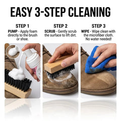 Kit Limpiador de Zapatos Premium Espuma sin Agua Cepillo Paño Set Gamuza Nobuk Cuero Zapatillas Blancas Deportivas Quitamanchas Cuidado