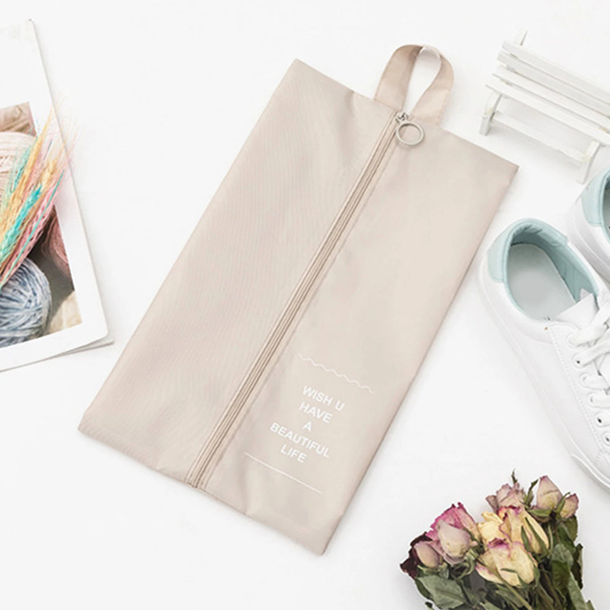 Travel Storage Bag Shoes Travel Packing Cubes Underwear Sundries Finishing Multifunctional Waterproof Portable Zipper Shoe Bag