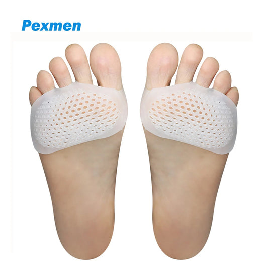 Pexmen 2/4Pcs Metatarsal Pads Ball of Foot Cushions Gel Forefoot Pad for Metatarsalgia Pain Relief Mortons Neuroma and Blisters