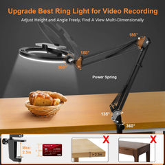 Nice Overhead Tripod With Ring Light For Mobile Cell Phone Desktop Video Shooting Table Horizontal Smartphone Tripe For Cook Fil