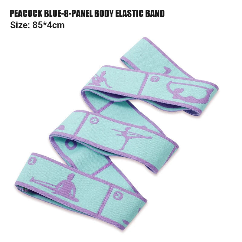 Multi-Section Elastic Yoga Resistance Bands Pilates Dance Stretching Fitness Sport Pull Strap Multi-Functional Gym Stretch Strap
