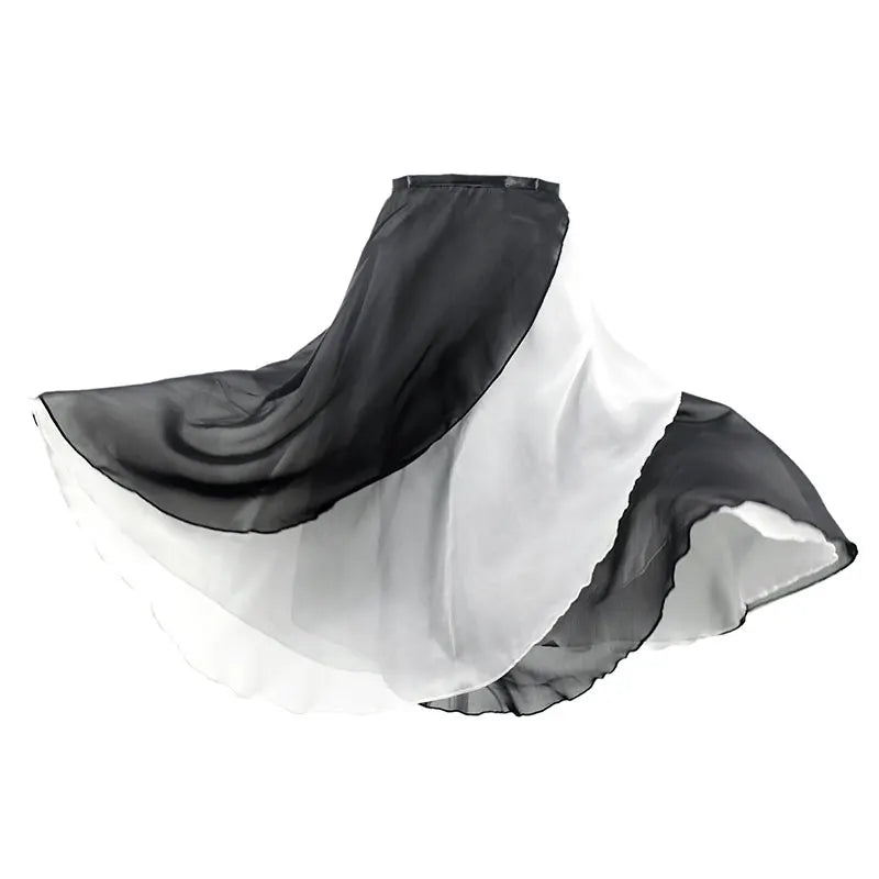 Falda de baile con envoltura para mujer, falda de ballet de gasa, falda larga de ballet, 2 capas, tutú de baile, disfraces de baile, ropa de baile para adultos