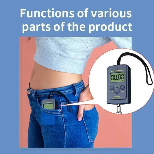 40kg X 10g Mini Digital Scale for Fishing Luggage Travel Weighting Portable Electronic Hanging Hook Scale Hand Scales
