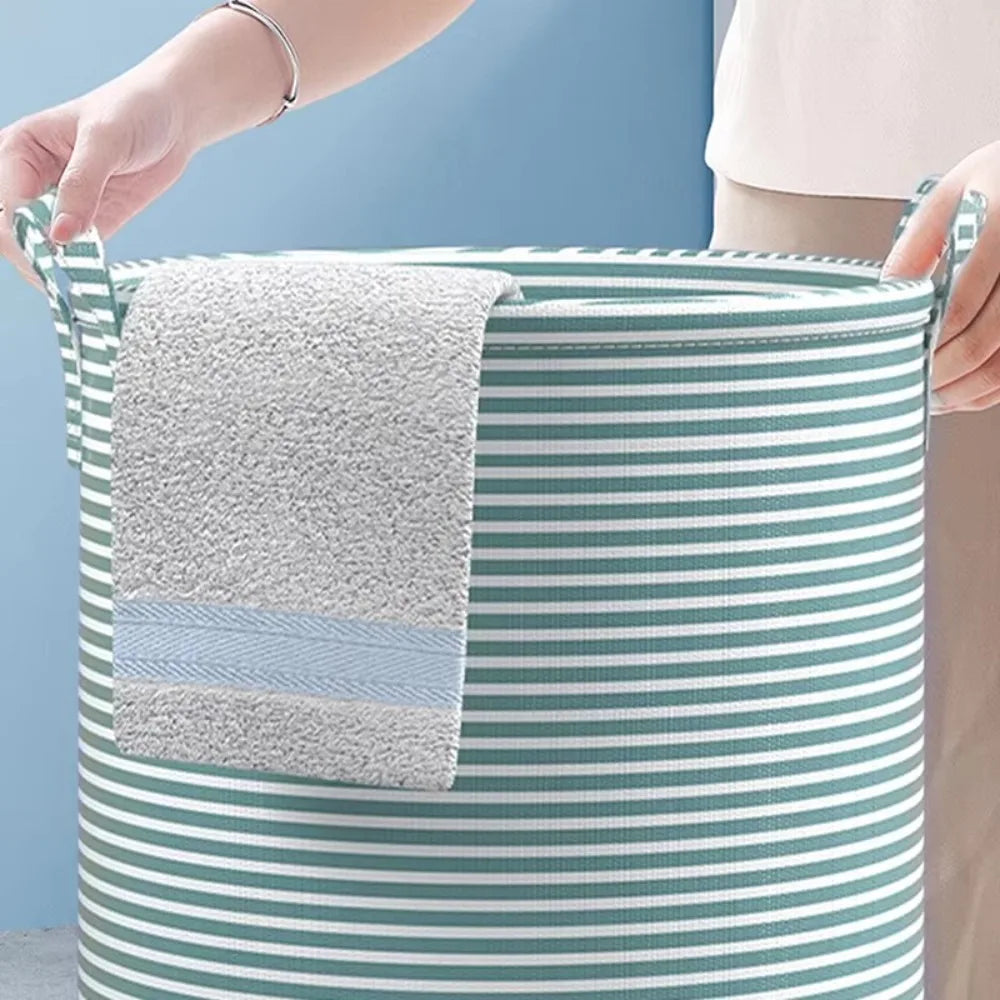 New Foldable Laundry Basket Cotton and Linen Dirty Clothes Storage Bag Large Capacity Household Sundries Storage Basket