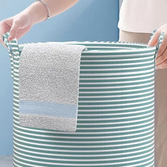 New Foldable Laundry Basket Cotton and Linen Dirty Clothes Storage Bag Large Capacity Household Sundries Storage Basket
