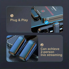 Wireless Lavalier Microphone Noise Cancelling With Charging Case For iPhone Android Portable Video Recording Mic For Meeting