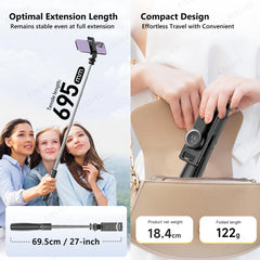 Selfie Stick Tripod for Cell Phone, Detachable Mobile Stand, Monopod with Wireless Remote for iPhone Android Huawei Xiaomi