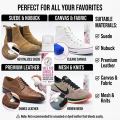 Kit Limpiador de Zapatos Premium Espuma sin Agua Cepillo Paño Set Gamuza Nobuk Cuero Zapatillas Blancas Deportivas Quitamanchas Cuidado