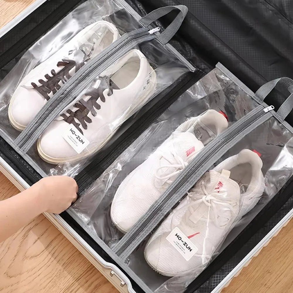Portable Waterproof Shoe Storage Bag Dustproof Transparent Shoe Bag Moistureproof Travel Storage Shoes Organizer