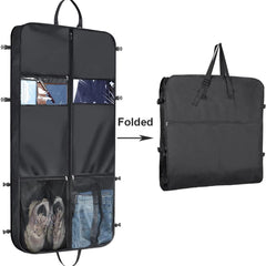 50" Garment Bag for Travel Foldable Suit Bag with Multiple Pockets Carry On Garment Durable Suitcase Garment Cover for Business