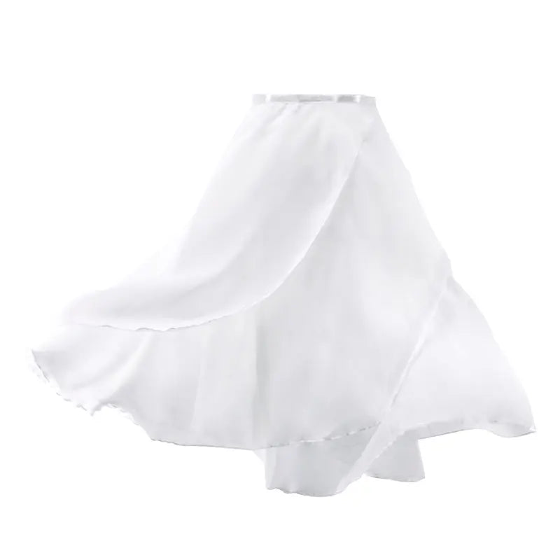 Falda de baile con envoltura para mujer, falda de ballet de gasa, falda larga de ballet, 2 capas, tutú de baile, disfraces de baile, ropa de baile para adultos