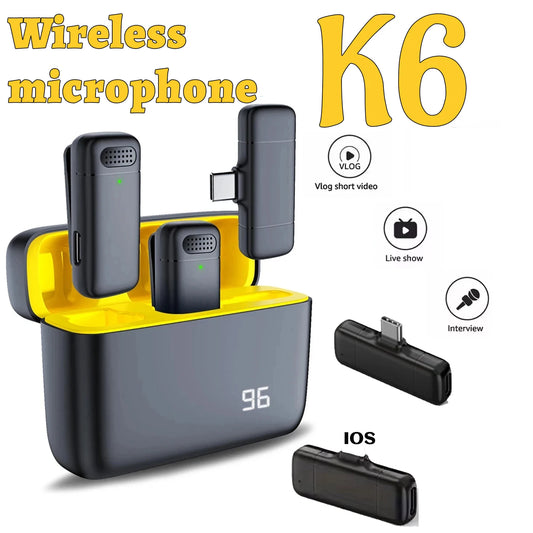 Wireless Lavalier Microphone Noise Cancelling With Charging Case For iPhone Android Portable Video Recording Mic For Meeting