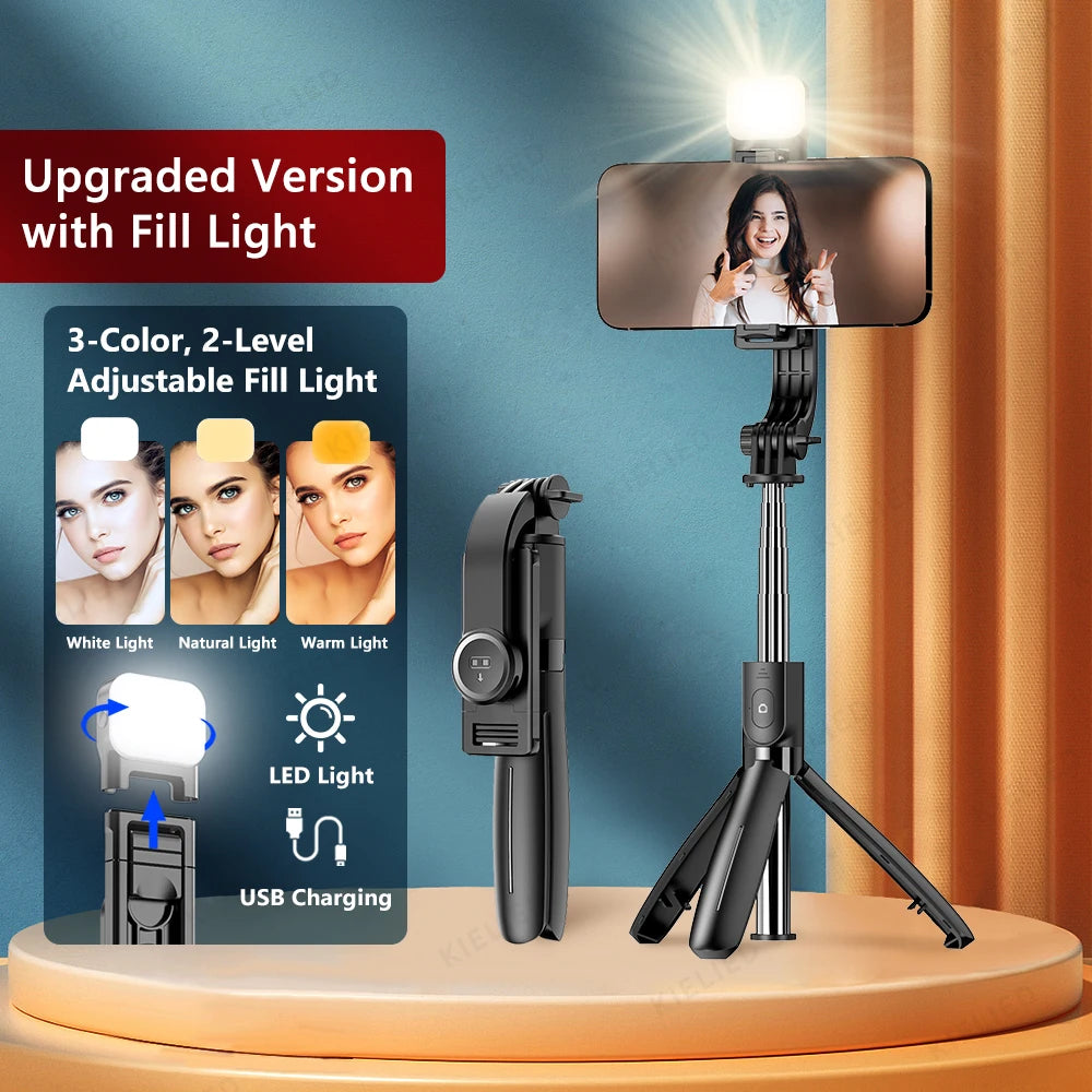 Selfie Stick Tripod for Cell Phone, Detachable Mobile Stand, Monopod with Wireless Remote for iPhone Android Huawei Xiaomi
