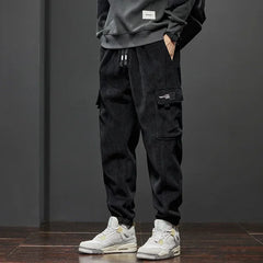 Pantalones casuales de hombre de primavera y otoño de nuevo estilo con cintura elástica, elásticos, rectos, con cordón, harem, para trotar, deportivos, largos, para hombre