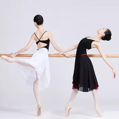Falda de baile con envoltura para mujer, falda de ballet de gasa, falda larga de ballet, 2 capas, tutú de baile, disfraces de baile, ropa de baile para adultos