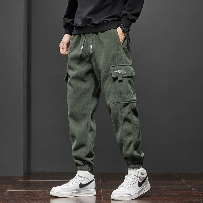 Pantalones casuales de hombre de primavera y otoño de nuevo estilo con cintura elástica, elásticos, rectos, con cordón, harem, para trotar, deportivos, largos, para hombre