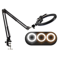 Nice Overhead Tripod With Ring Light For Mobile Cell Phone Desktop Video Shooting Table Horizontal Smartphone Tripe For Cook Fil