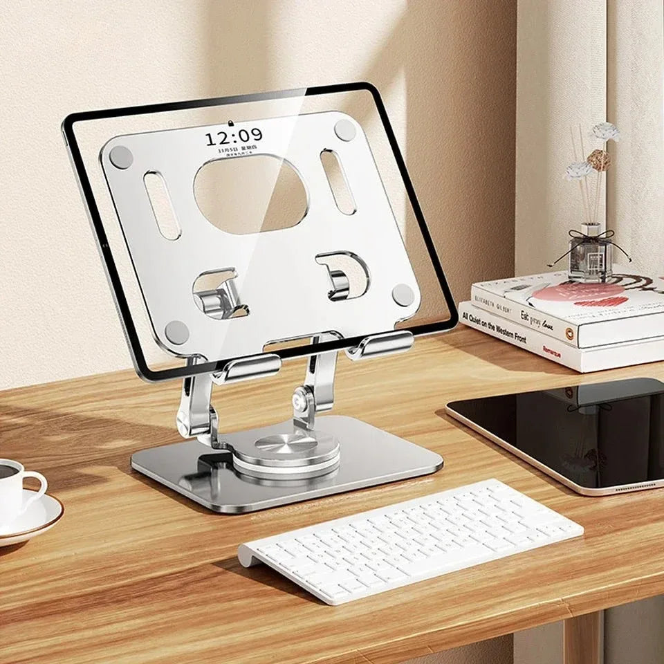 360° Rotation Tablet Stand for IPad, Adjustable Foldable Tablet Holder,Aluminum Phone Stand Compatible with iPad Pro/ Air/ Mini
