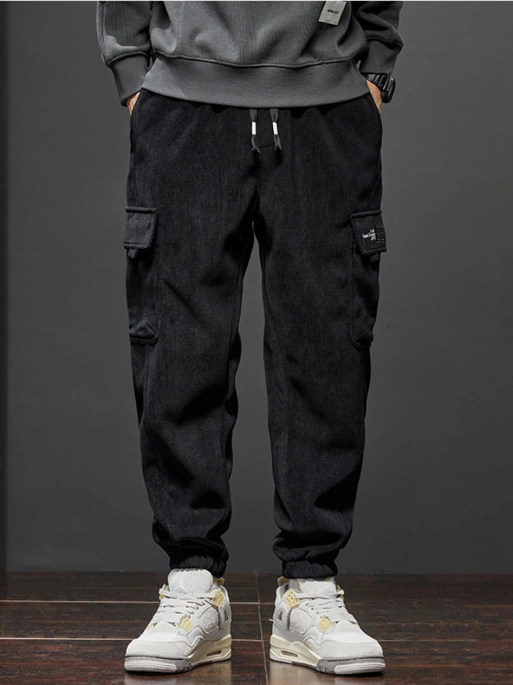 Pantalones casuales de hombre de primavera y otoño de nuevo estilo con cintura elástica, elásticos, rectos, con cordón, harem, para trotar, deportivos, largos, para hombre