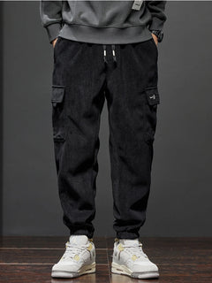 Pantalones casuales de hombre de primavera y otoño de nuevo estilo con cintura elástica, elásticos, rectos, con cordón, harem, para trotar, deportivos, largos, para hombre