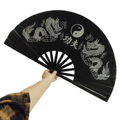 Chinese Japanese Kung Fu Dragon plastic folding Fan Large Hand