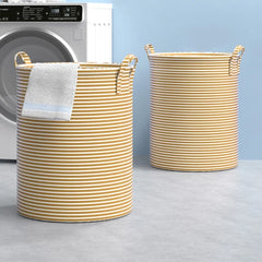 New Foldable Laundry Basket Cotton and Linen Dirty Clothes Storage Bag Large Capacity Household Sundries Storage Basket