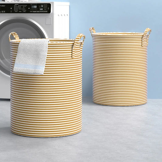New Foldable Laundry Basket Cotton and Linen Dirty Clothes Storage Bag Large Capacity Household Sundries Storage Basket