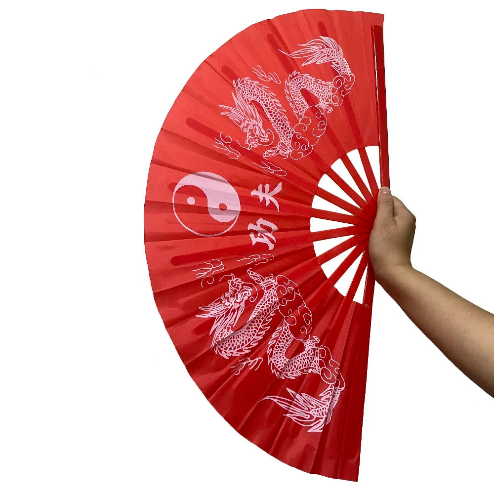 Chinese Japanese Kung Fu Dragon plastic folding Fan Large Hand