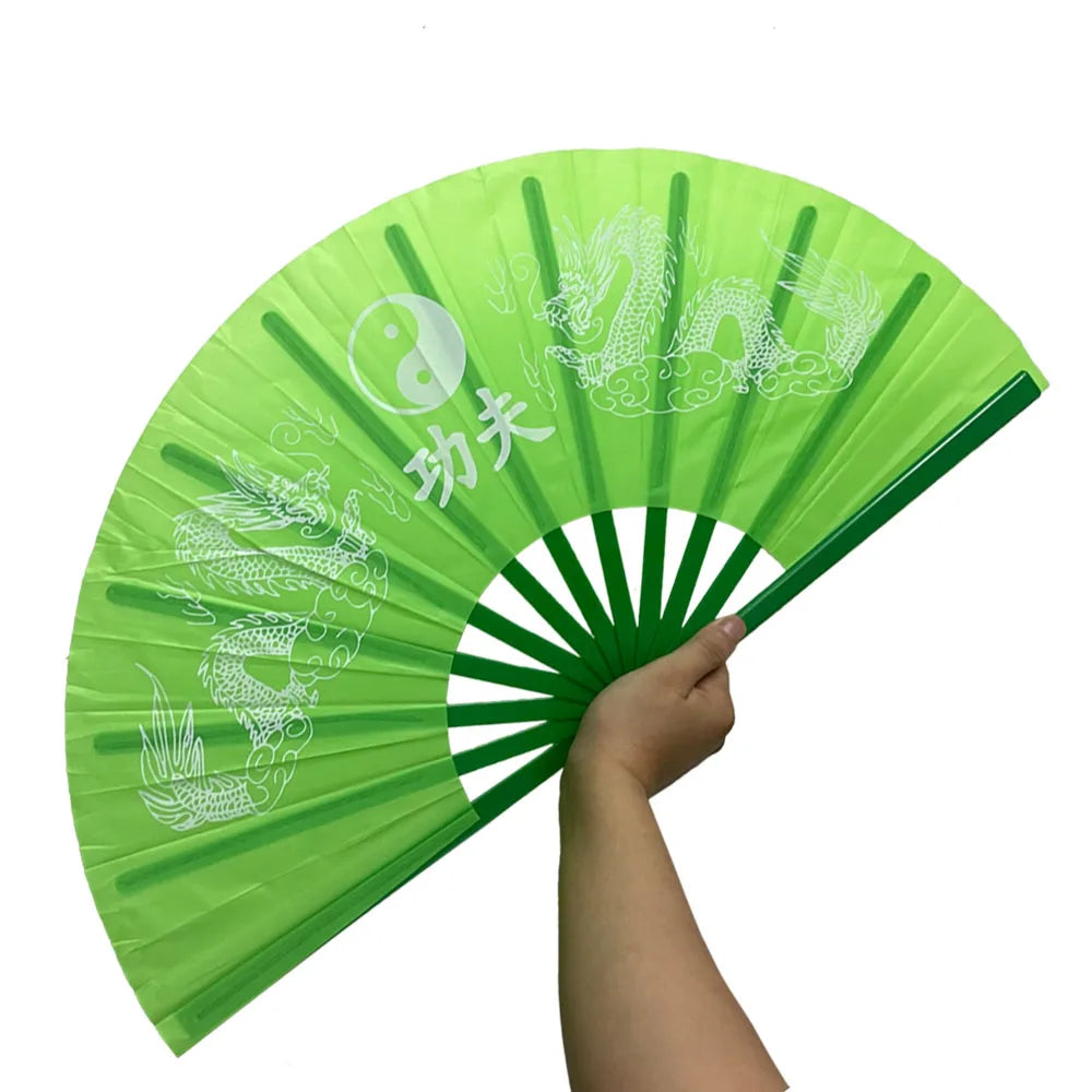 Chinese Japanese Kung Fu Dragon plastic folding Fan Large Hand