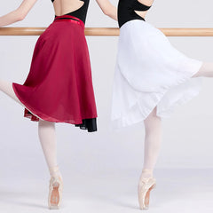 Falda de baile con envoltura para mujer, falda de ballet de gasa, falda larga de ballet, 2 capas, tutú de baile, disfraces de baile, ropa de baile para adultos