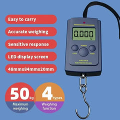 40kg X 10g Mini Digital Scale for Fishing Luggage Travel Weighting Portable Electronic Hanging Hook Scale Hand Scales