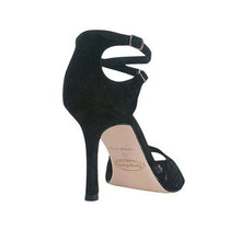 Tango Leike Women’s “Lace Embrace” Tango Sandal – Black Mesh & Suede, 75mm Heel