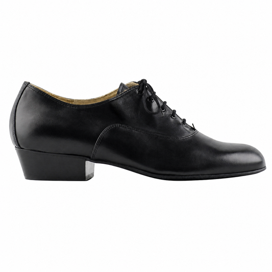 Balanceo black leather men’s tango shoe — side profile